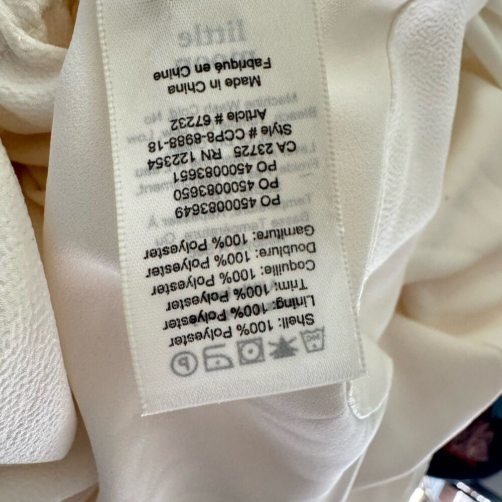 Aritzia Little Moon Dress Sz Large Ivory Stretch Waist Knee Length Quiet Luxury - Picture 14 of 16